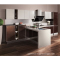 Oppein Modern Wood Veneer Kitchen Cabinet with Bar Top (OP12-X128)